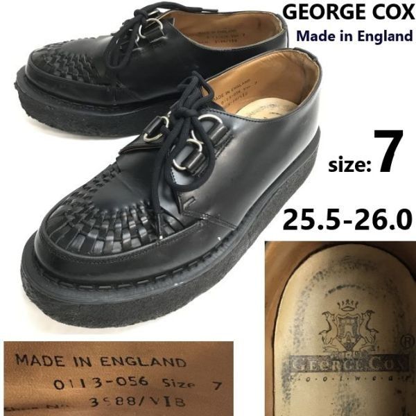 イングランド製☆GEORGE COX/ジョージコックス☆本革/ラバーソールブーツ/クリーパーシューズ【size:7/25.5/black/黒】boots/Shoes◇bJ-102  - メルカリ