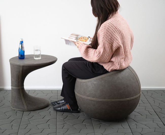 ソフトレザースツール 丸形スツール 椅子 ダイニング リビング合皮