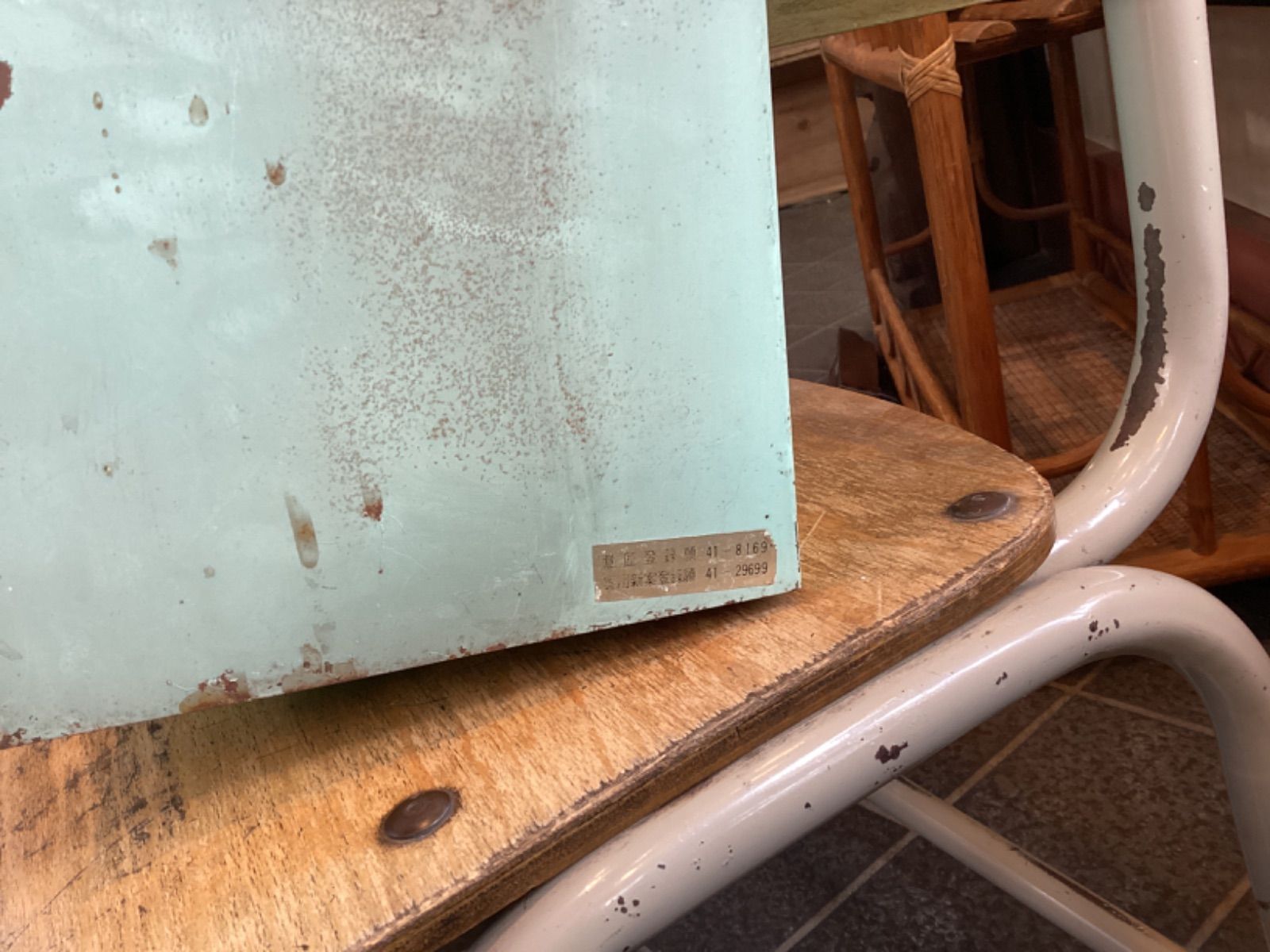 消毒済タオルケース タオルストッカー レトロ 昭和レトロ シャビー