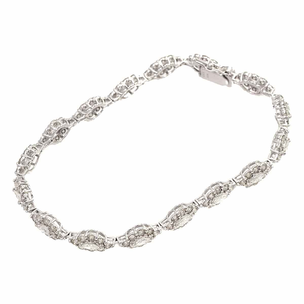 ダイヤ 5.67ct Pt ブレスレット 17cm プラチナ Diamond Bracelet 90208208-