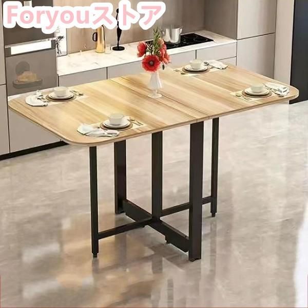 折りたたみ式ダイニングテーブル ドロップリーフダイニングテーブル 収納家具　黒 Amazon｜モダンな折りたたみダイニングテーブル、ドロップリーフ