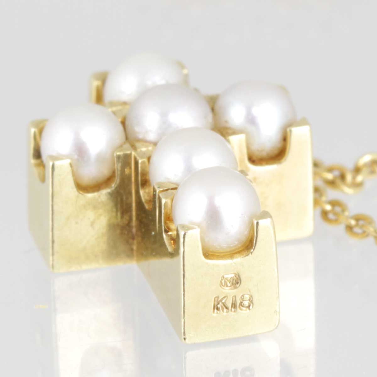 美品『USED』 K18/パール /ブラウンダイヤモンド MIKIMOTO リバーシブルデザイン クロスネックレス ネックレス 8.2g - メルカリ