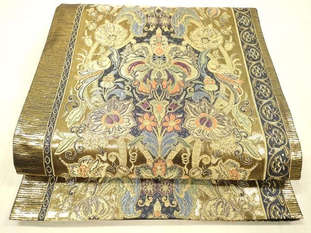 美しい袋帯 未使用品 豪華絢爛綺麗美品青正絹六通袋帯☆