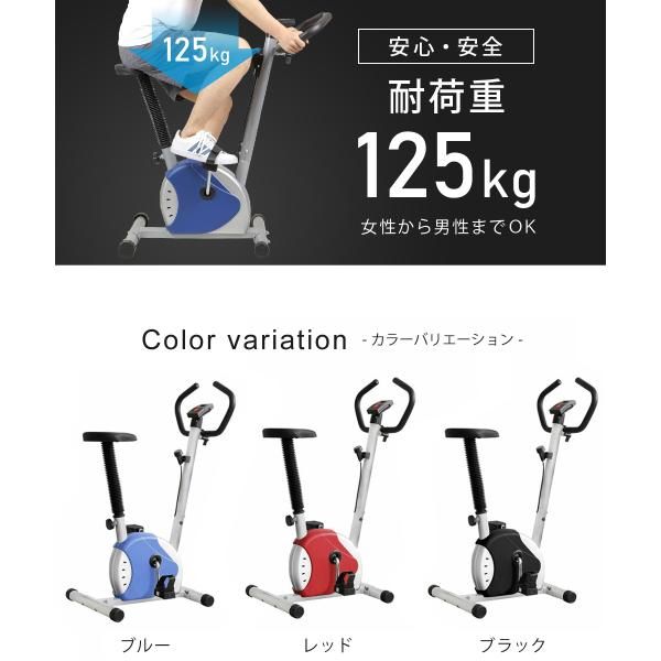 アウトレット品 フィットネスバイク 家庭用 エクササイズバイク ダイエット 運動器具 太もも 有酸素 運動 アップライト 筋トレバイク SunRuck サンルック SR-FB801 ブルー