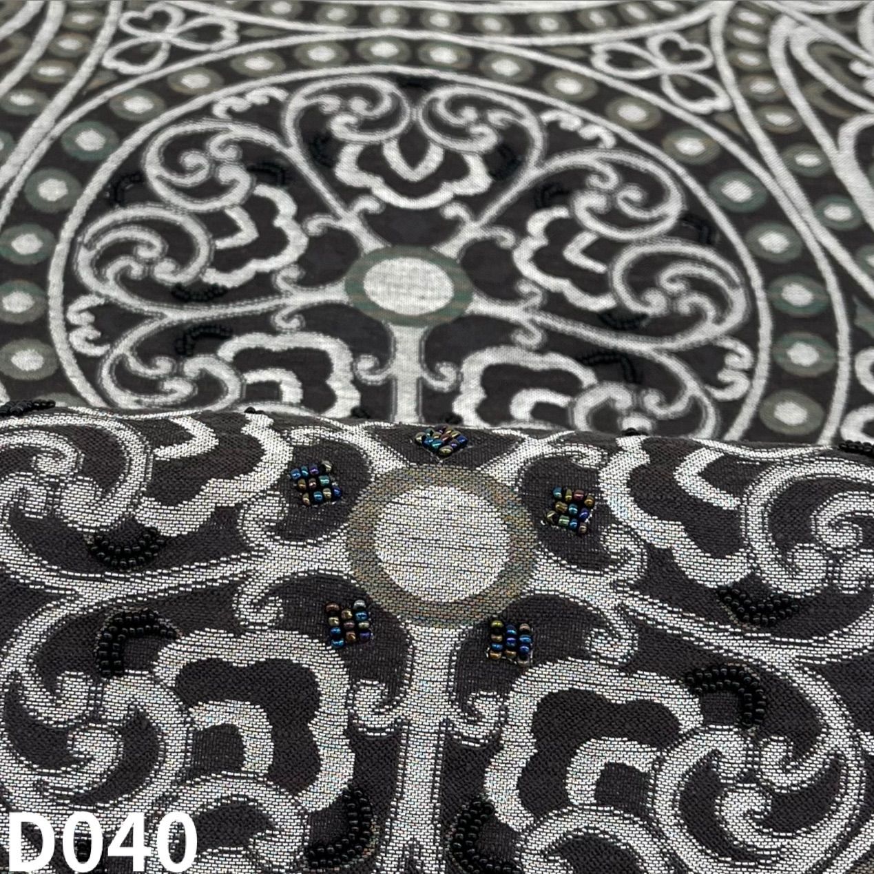 袋帯 ビーズ刺繍 スリーシーズン 正絹 六通 D040 - メルカリ