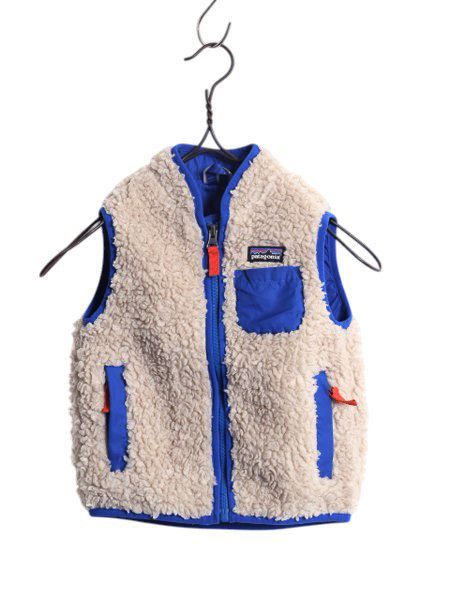 なクーポン配布中! パタゴニア レトロX フリース ベスト キッズ ベビー 2歳 90cm 程 17年製 Patagonia アウトドア ボア パイル フルジップ 毛長 ポケット付き