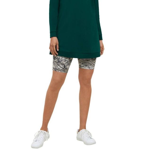 【送料無料】 Ellos レディース ハーフパンツ・ショーツ ボトムス Ellos Women's Plus Size Stretch Knit Bike Shorts Black Ivory Snake