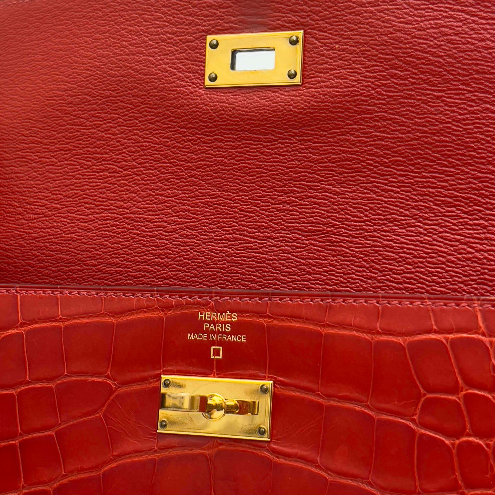 HERMES エルメス ケリーウォレット アリゲーター クロコ 長財布 