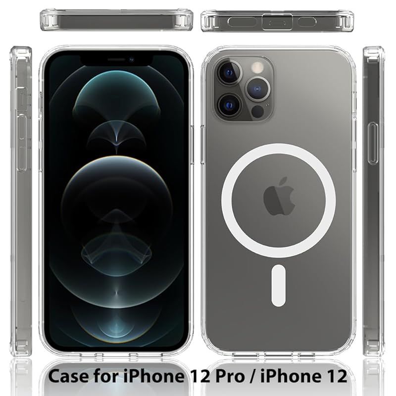 iPhone 12/12Pro 用 ケース MagSafe対応 クリア 米軍MIL規格取得 耐衝撃 黄ばみなしスマホケース iphone 12/12Pro すり傷防止 ワイヤレス充電対応 (クリアMagSafe, iPhone 12/12Pro)