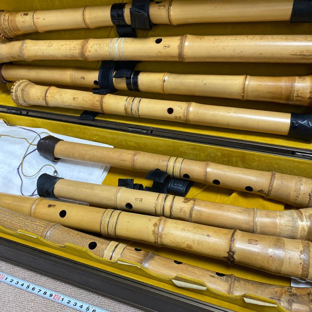 尺八 琴古流 銀三線など 銘有6本計8本 3115g 東Y6-0425