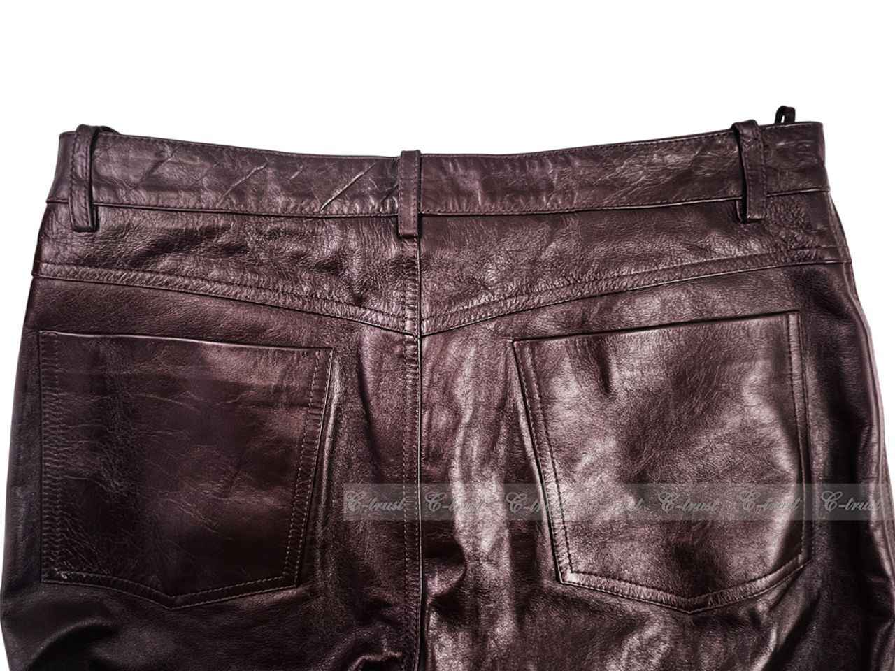 GUCCI グッチ パンツ ボトムス ソフト ラムレザー 100% 光沢