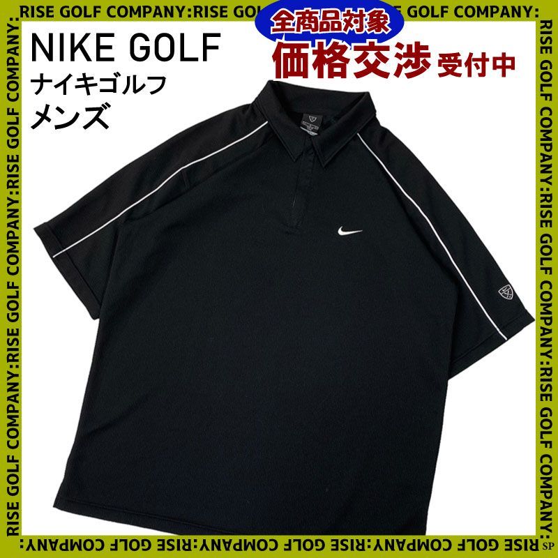 NIKE GOLF ナイキ ゴルフ ハーフジップ 半袖 ポロシャツ L ブラック 
