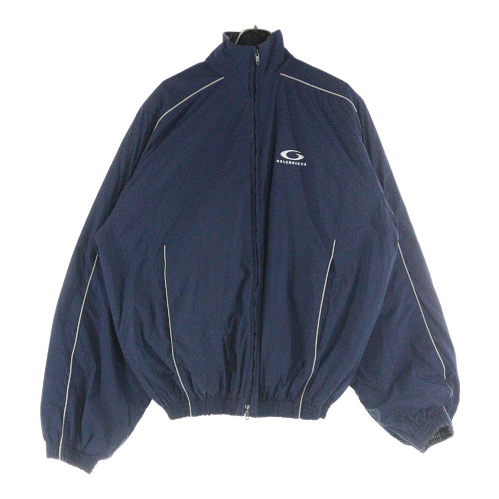 BALENCIAGA バレンシアガ 24AW スポーツアイコンロゴ リバーシブル レザー ナイロン トラックジャケット ブラック|ネイビー 808809 TR032
