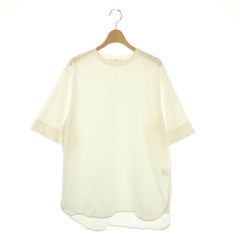 人気完売品◾️yori ヨリ ヘムフリルワイドTee ホワイト yori(ヨリ)の「ヘムフリルワイドTee【2021SP】3月上旬入荷」 - PARTE