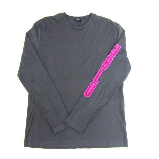 FENDI フェンディ 袖パッチロゴ クルーネック 長袖 Tシャツ TEE