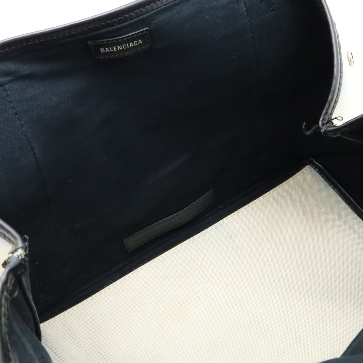 BALENCIAGA バレンシアガ ネイビーカバス S ロゴ トートバッグ  