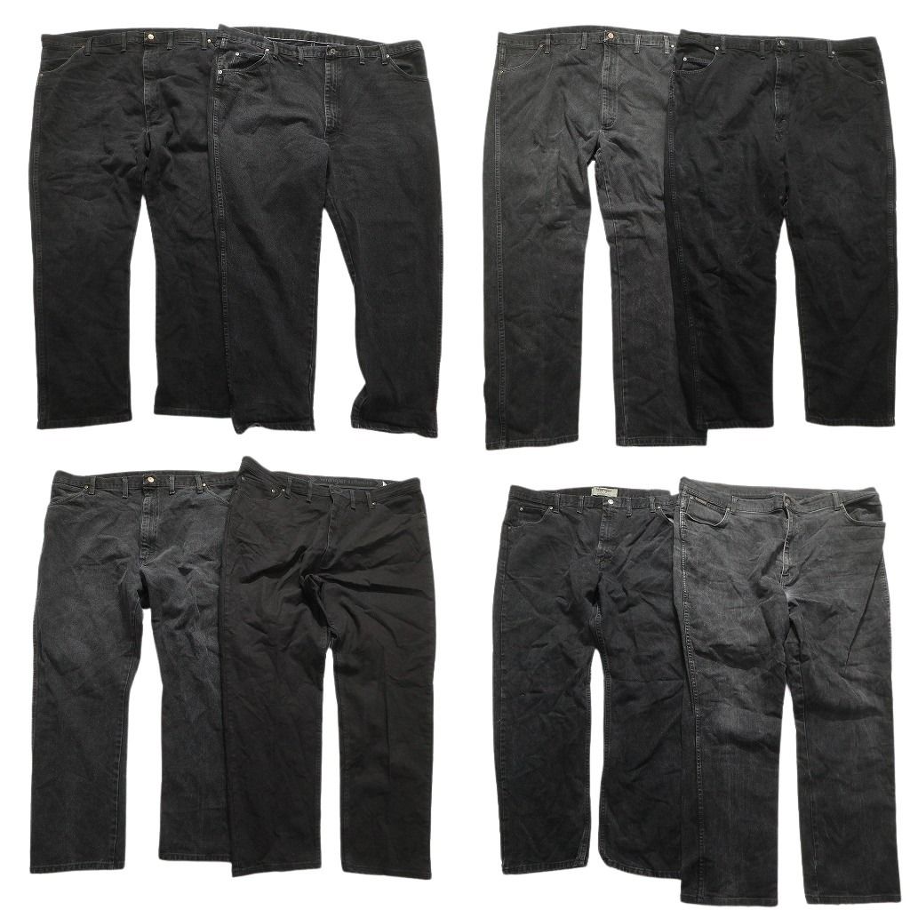 古着卸 Wrangler ラングラー ブラックデニム パンツ 8枚セット メンズ 44 |46 |48 |50 フェード アメカジ 古着 NA5890