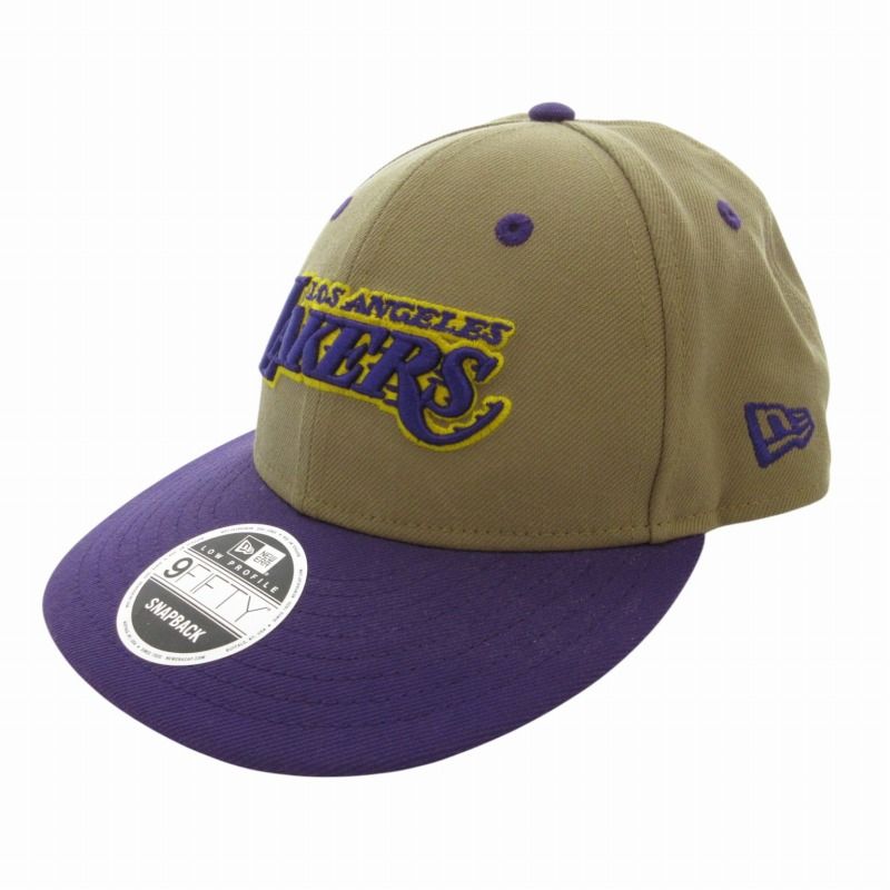 ニューエラ NEW ERA LOS ANGELES LALERS キャップ 帽子 刺繍 ベージュ 紫 パープル /FT