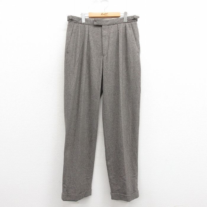 W34|古着 ラルフローレン ブランド スラックス パンツ メンズ 90s ウール タロン グレー 25oct18 ボトムス ロング