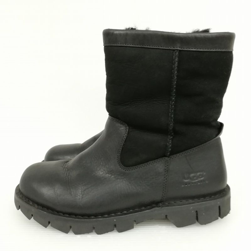 アグ オーストラリア UGG australia 5485 Beacon スムースレザー ムートン ショート ブーツ 27cm ブラック