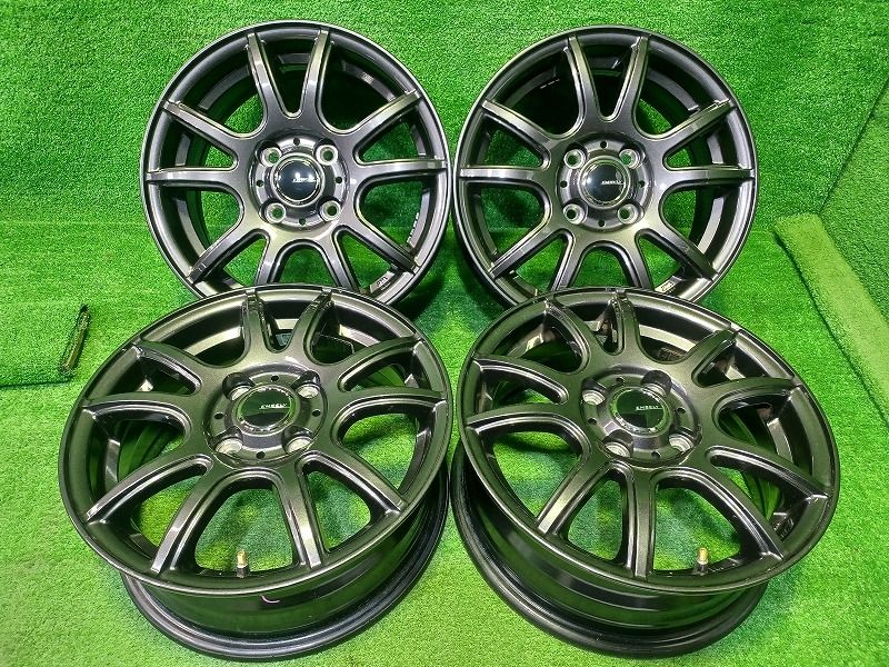 社外 エンベリー ﾉｰﾄ ｳﾞｨｯﾂ ホイール アルミ ガンメタ 14インチ 5.5J 4穴 4本 100 42