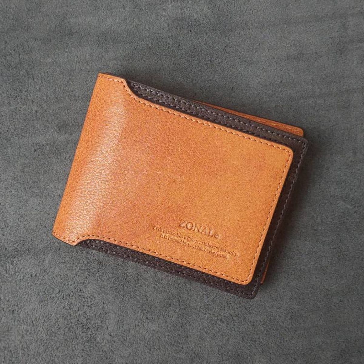 レザー 二つ折り財布 ZONALe ゾナール 本革 カード入れ ORLOシリーズ ブラウン ネイビー ウォレット 財布 ウォレット 10255