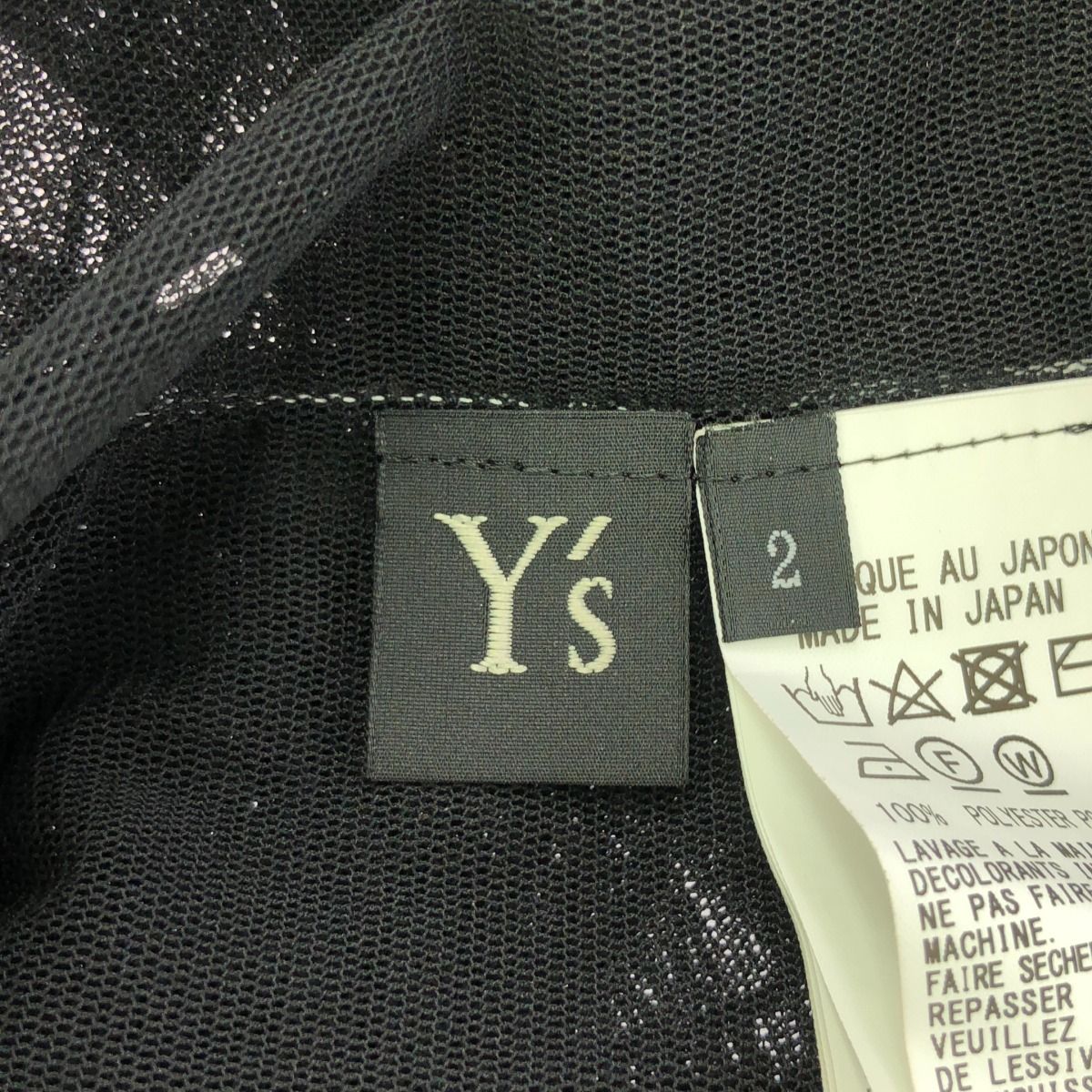 Y's ワイズ 22SS ハイネックメッシュシアートップス YW-T10-965 ブラック 2 ITBJODTMH2XI Y's ワイズ 22SS ハイネックメッシュシアートップス YW-T10-965