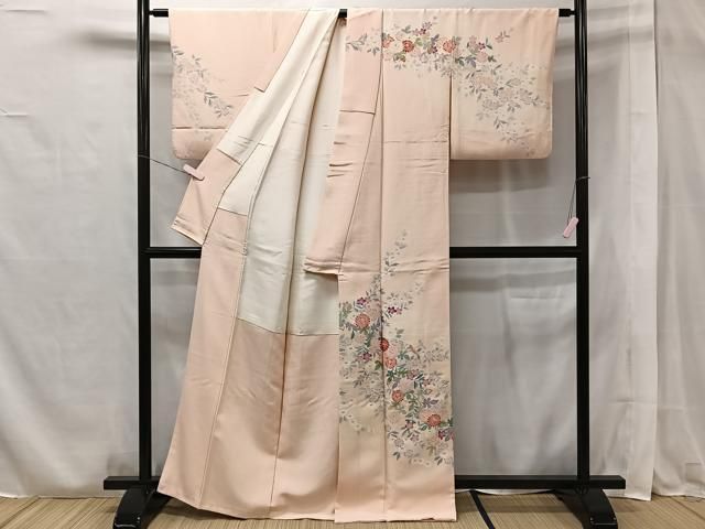 平和屋着物●上質な小紋　絞り　舞花文　金彩　正絹　逸品　未使用　AAAZ0609ck 平和屋着物○上質な小紋 絞り 舞花文 金彩 正絹 逸品 未使用 AAAZ0609ck