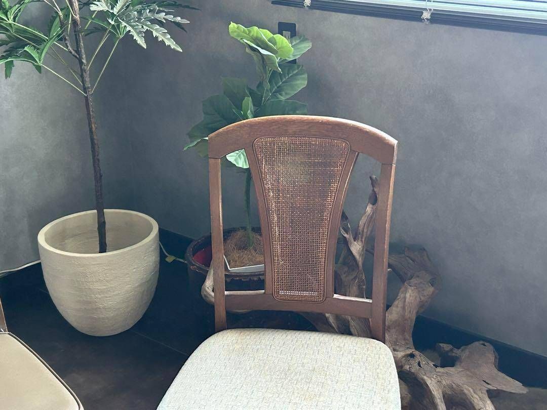 飛騨産業　マルニ木工　ヴィンテージチェア　ラタンバックチェア　2脚セット　H 飛騨産業 マルニ木工 ヴィンテージチェア ラタンバックチェア 2