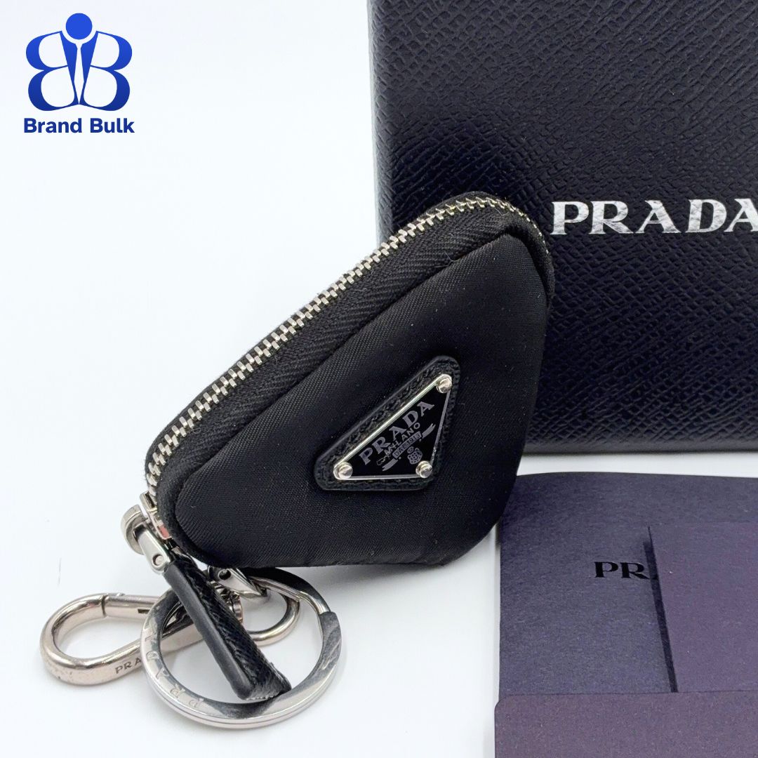 PRADA コインケース ナイロン ブラック 三角プレート プラダ