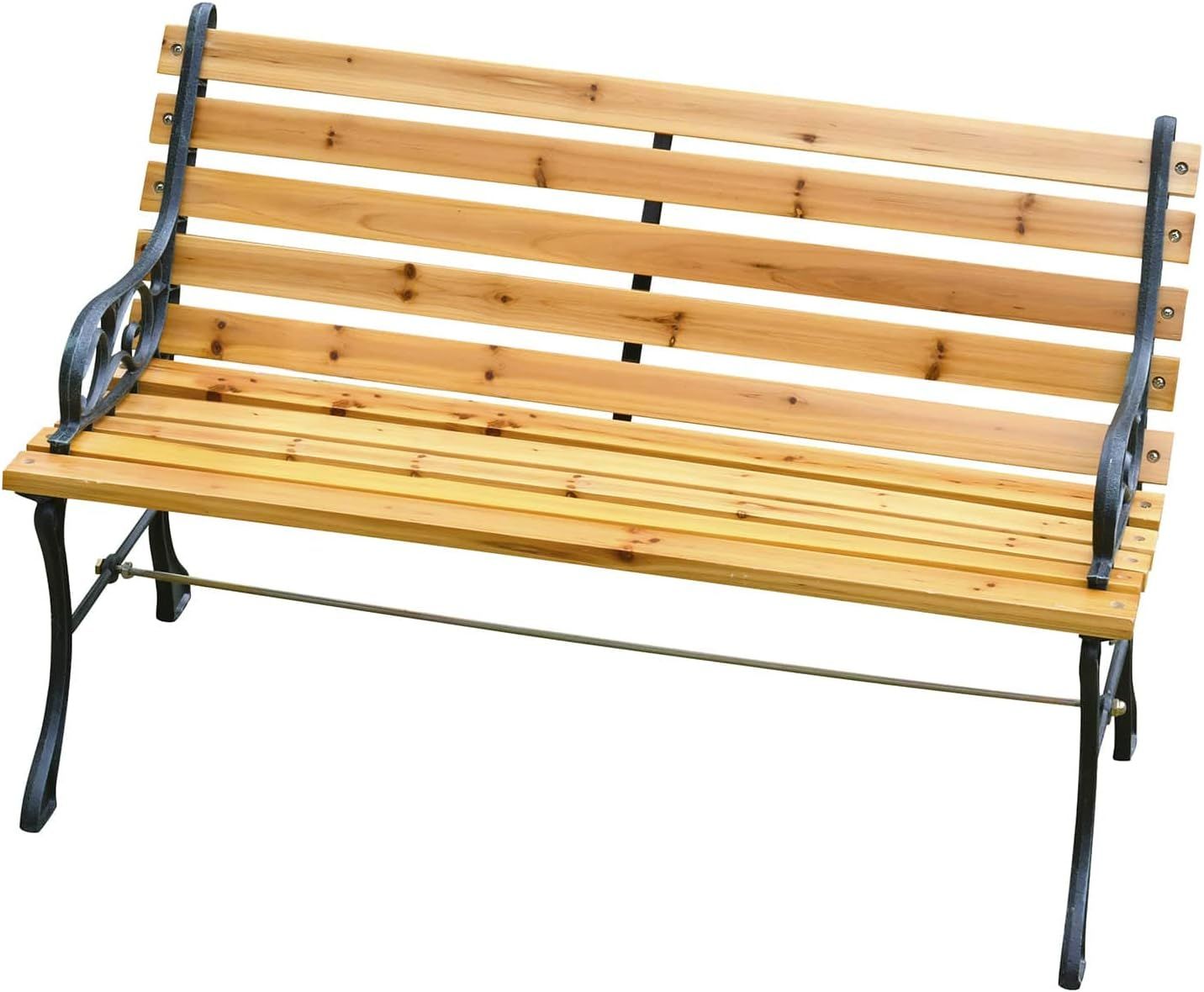 ガーデンマスター Gardenmaster ガーデンベンチ パークベンチ 幅110×奥行56×高さ69cm スチールベンチ パークベンチ スチール 天然木 お庭 ベランダ テラス バルコニー 休憩所 喫煙所 NPB-10C