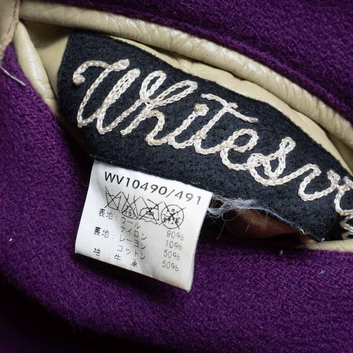美品】WHITESVILLE【フルデコ レザースリーブ スタジャン】38  