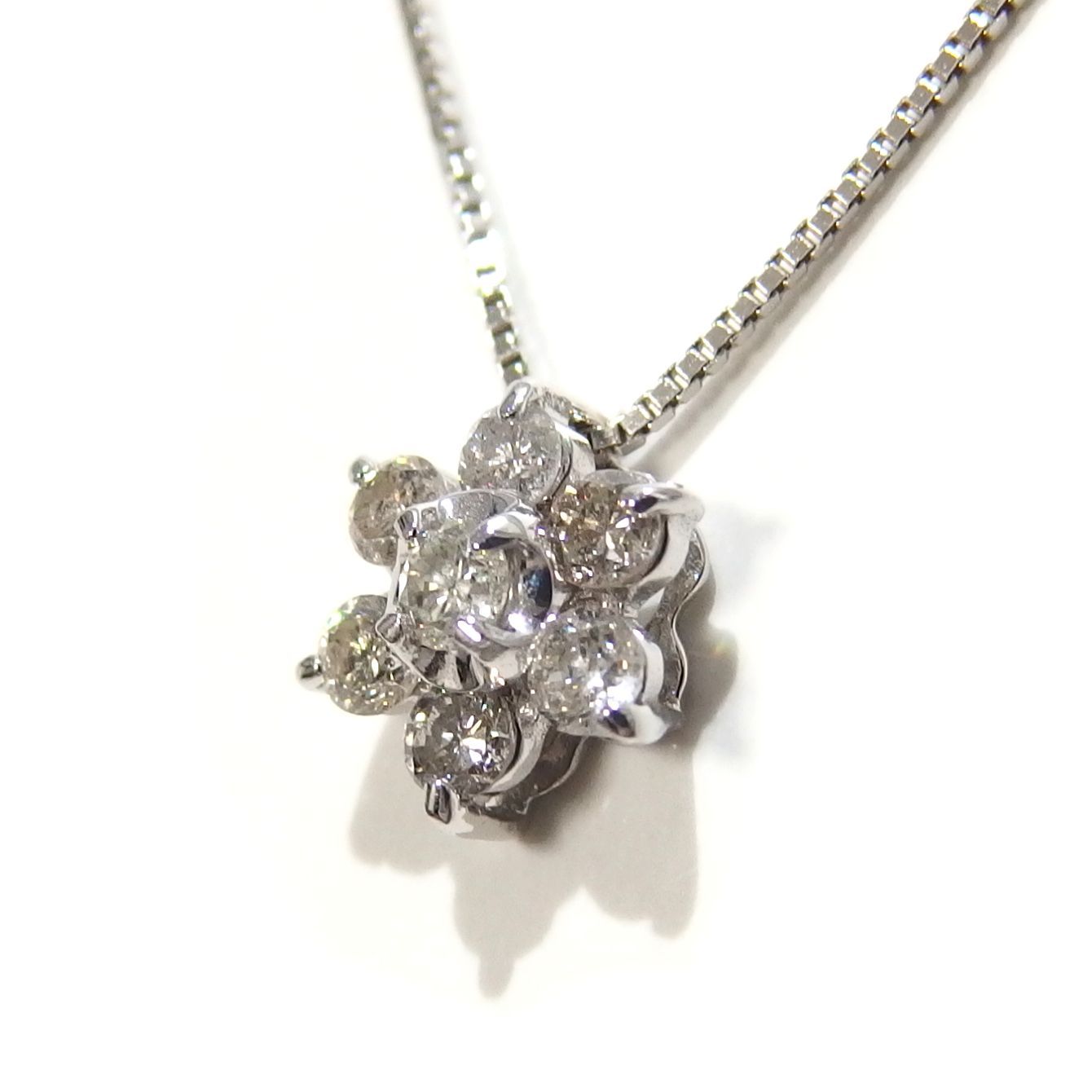 美品☆JEWELRY TSUTSUMI フラワーデザイン K14WG ダイヤモンド
