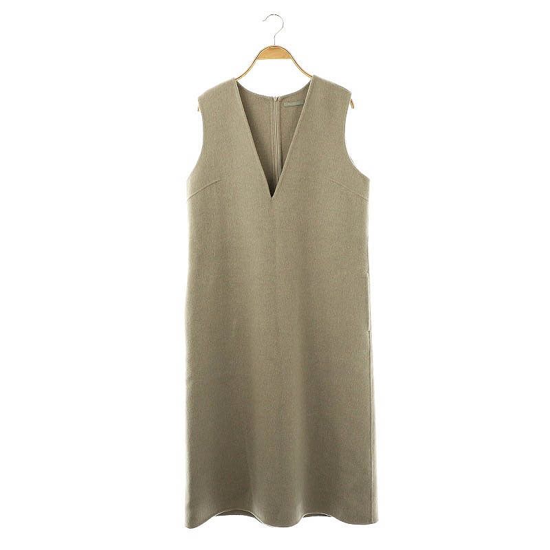 セオリーリュクス theory luxe 23AW New Motion Hallie ワンピース ジャンパースカート ウール カシミヤ混 040 グレージュ |MI OS
