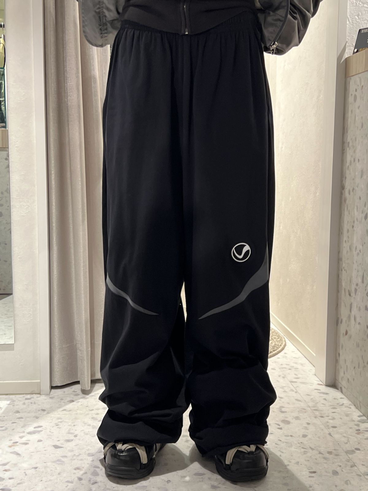 VETEMENTS (ヴェトモン) 23SS Gamer Jersey Sweatpants ワイドジャージースウェットロングパンツ  UE63SP180B ブラック S