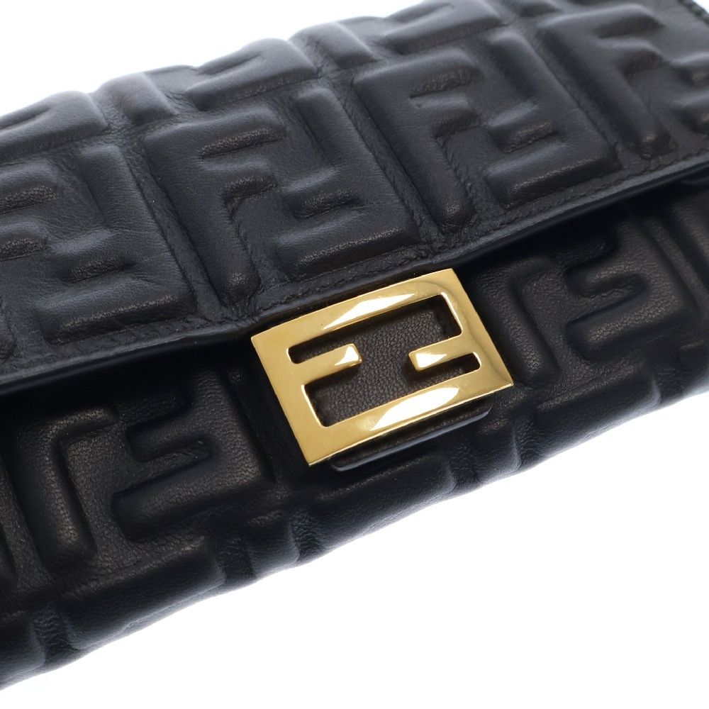 FENDI (フェンディ) バゲット コンチネルタル FFロゴ 長財布 ブラック