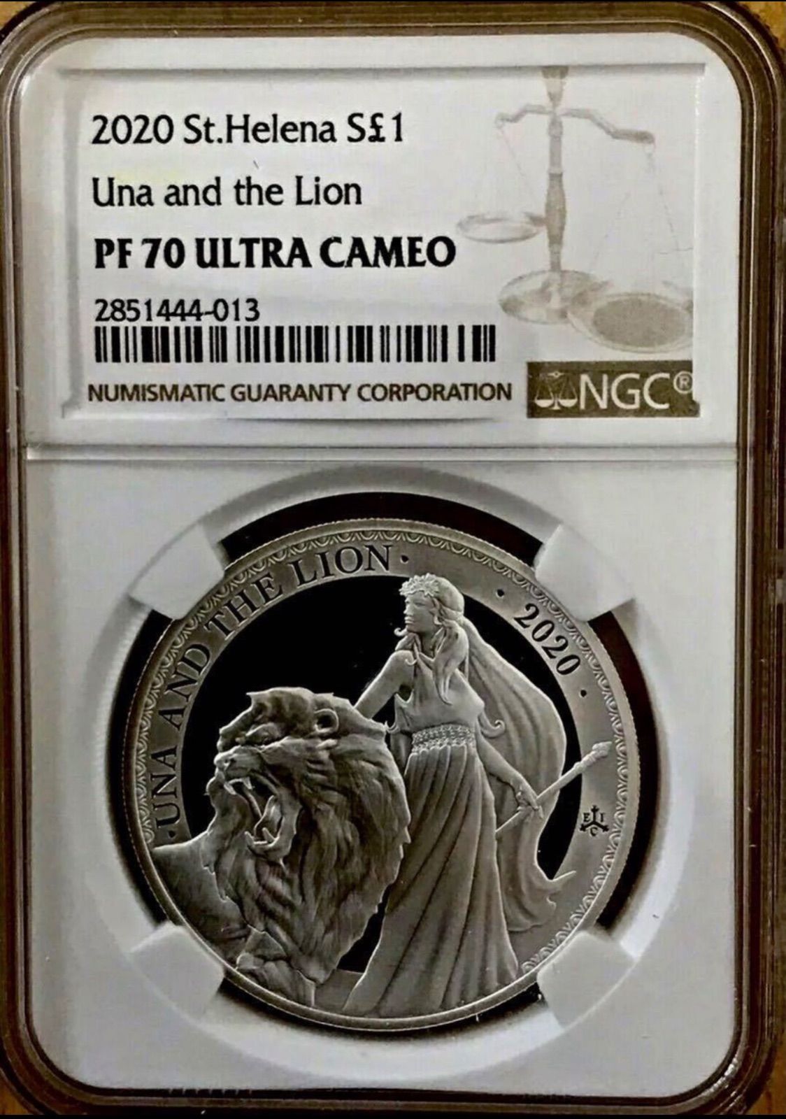 2020 セントヘレナ ウナライオン 1oz £1 銀貨 NGC MS70 - コレクション