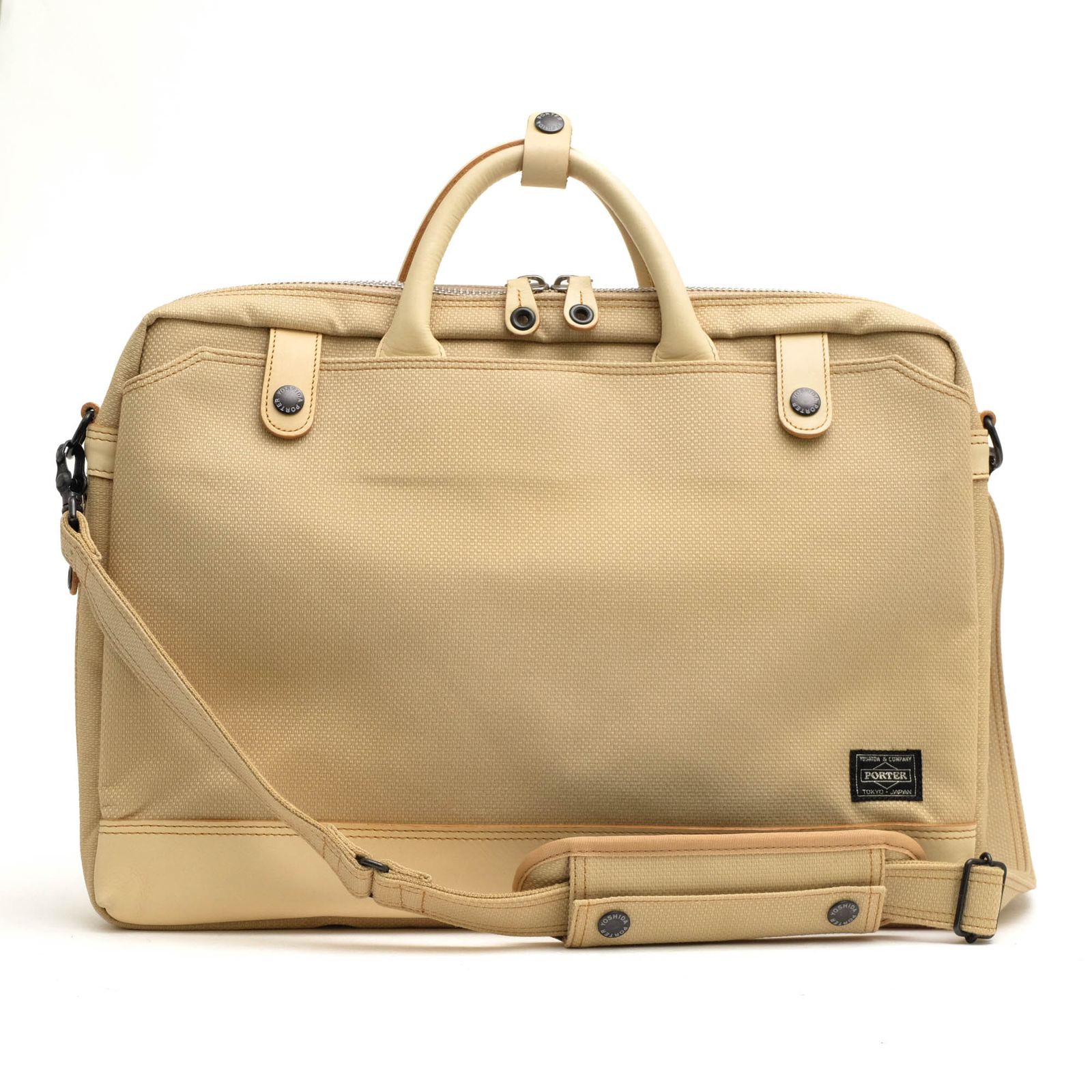 【PORTER】ベージュ ナイロン ビジネスバッグ PORTER】ベージュ ナイロン ビジネスバッグ
