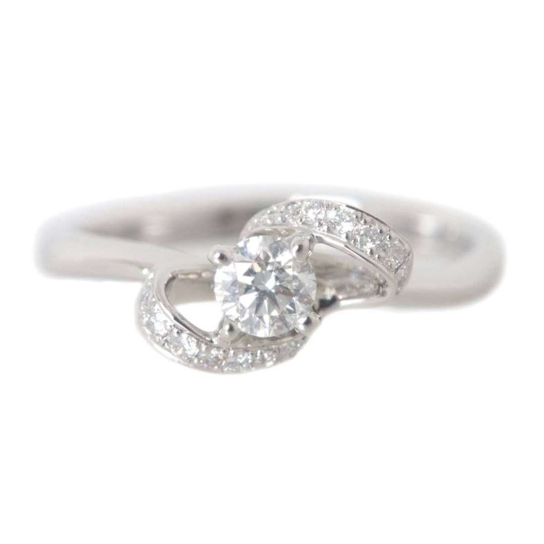 PT900リング Pt900 プラチナ ダイヤ デザイン リング 指輪 0.322ct 0.10ct 15
