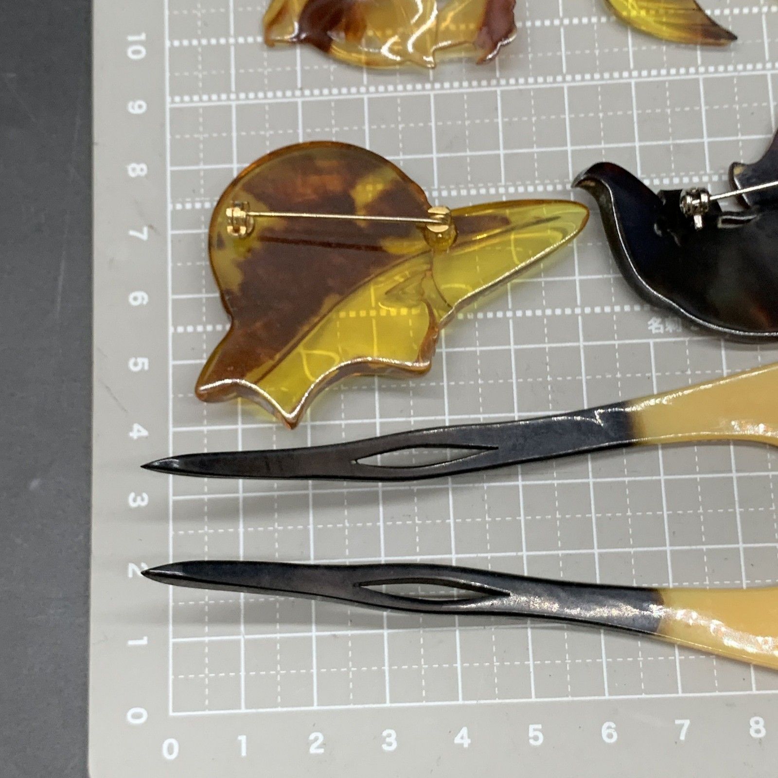 O316 べっ甲柄 アクセサリーまとめ 重量41g ブローチ ネックレス