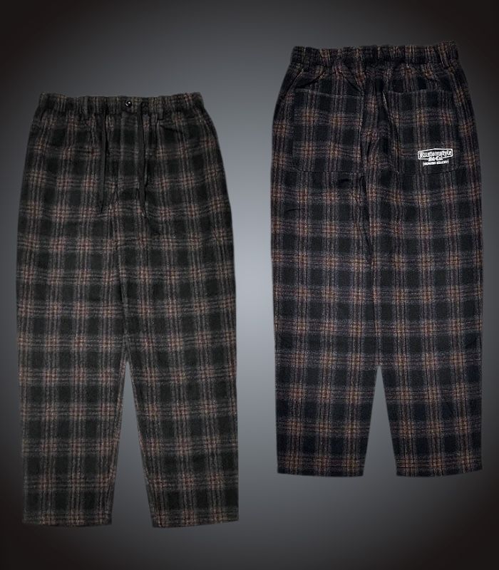 kustomstyle ウール チェックパンツ (KSLP2418BKWI) supreme quality ’24 wool pants カラー：ブラック/ワインレッド 18，700円(内税)