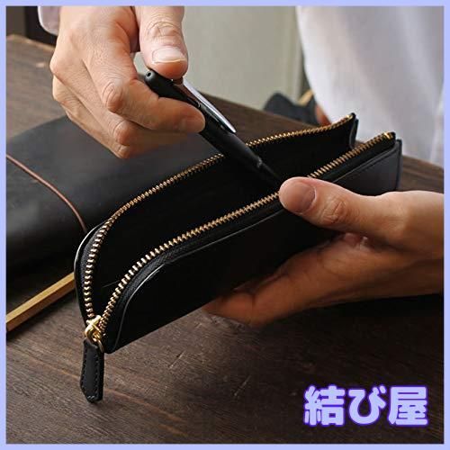 【特価セール】和気文具オリジナル 日本製 本革 ヌメ革 L字型 ファスナーペンケ 特価】和気文具オリジナル 日本製 本革 ヌメ革 L字型 ファスナーペン