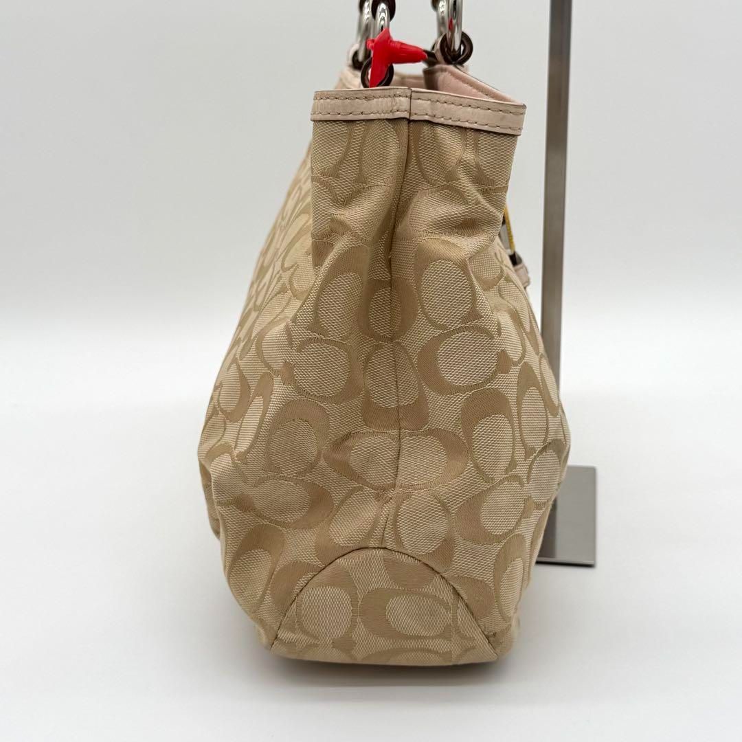 【良品】COACH シグネチャー SOHO トートバッグ キャンバス ベージュ 良品】COACH シグネチャー SOHO トートバッグ キャンバス ベージュ