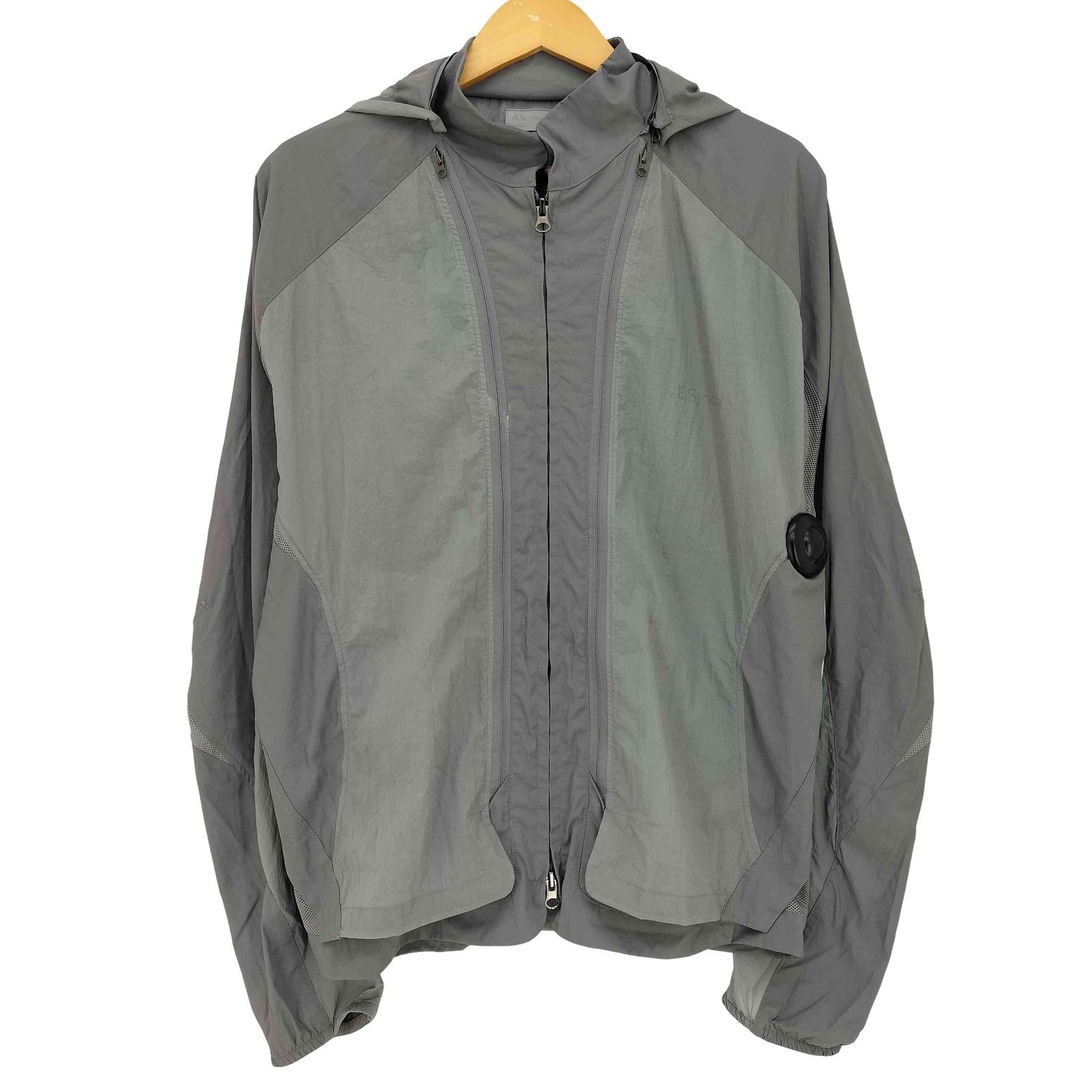 USED古着(ユーズドフルギ) AESYNCTX フード2WAY ナイロンジャケット メッシュ切替 ベンチレーション メンズ import：S 【中古】【ブランド古着バズストア】 ユーズドフルギ USED古着 AESYNCTX フード2WAY ナイロンジャケット