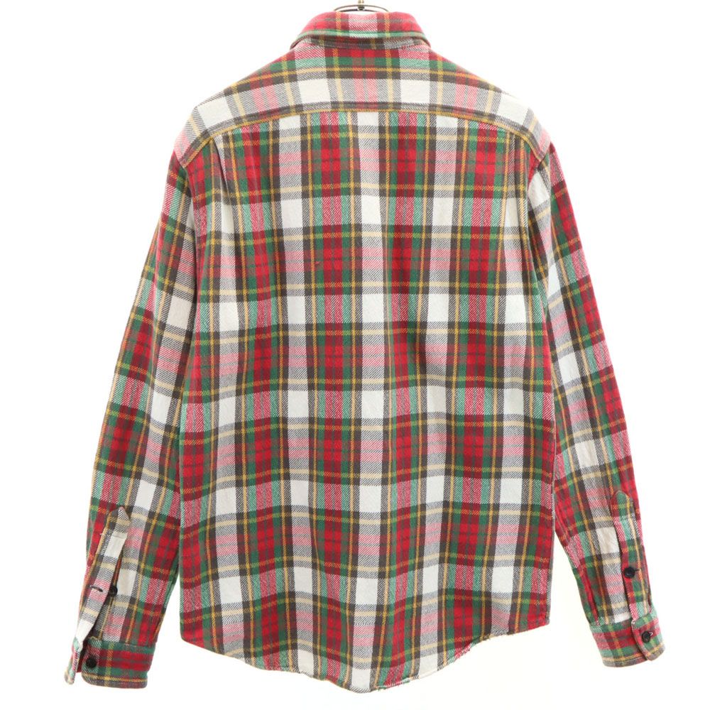 RRL 三ツ星タグ チェック プリントネルシャツ M ビンテージ 90s RRL 三ツ星タグ チェック プリントネルシャツ M ビンテージ 90年代