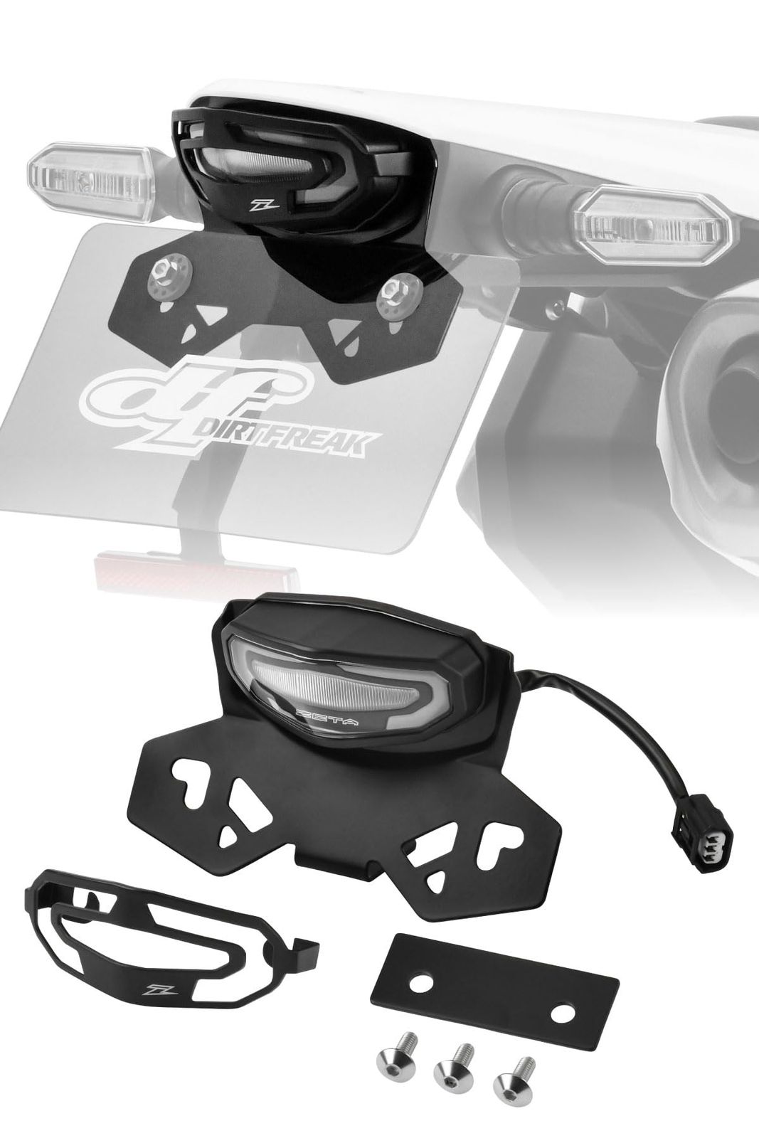ジータレーシング ZETA RACING CRF250L|L S |RALLY|RALLY S 21-25 CRF300L|RALLY 21-24 LED ライン テールホルダーキット クリア 軽量 防水 コンパクトデザイン 整備性向上 配線加工