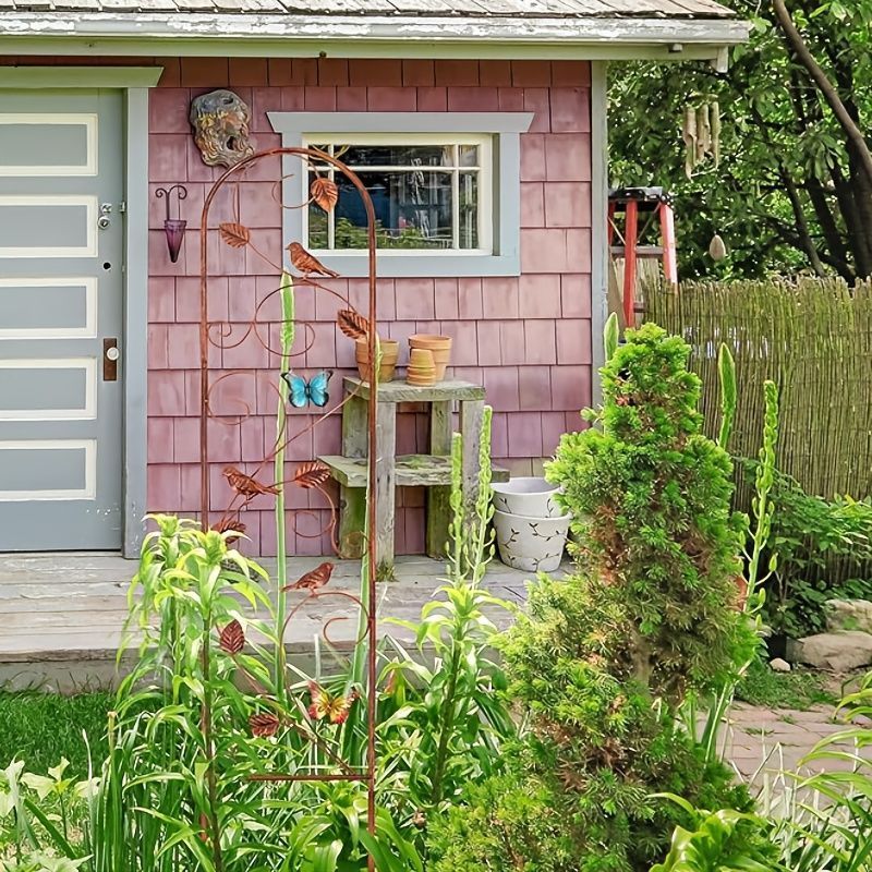 ガーデン フェンス ガーデンフェンス カラフルな蝶々付き ヴィンテージ おしゃれ 北欧 屋外 植物トレリス 2個セット パティオ 庭園 芝生装飾用 おしゃれ 庭 バルコニー ベランダ ガーデニング セット販売 かわいいデザイン 鳥のシルエット 銅色