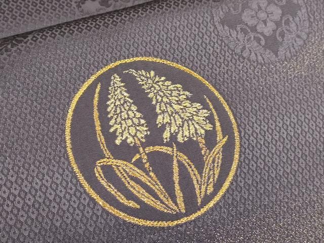 平和屋着物◎六通柄袋帯 唐織 七宝花菱文 金糸 正絹 逸品 BAAU6692yc