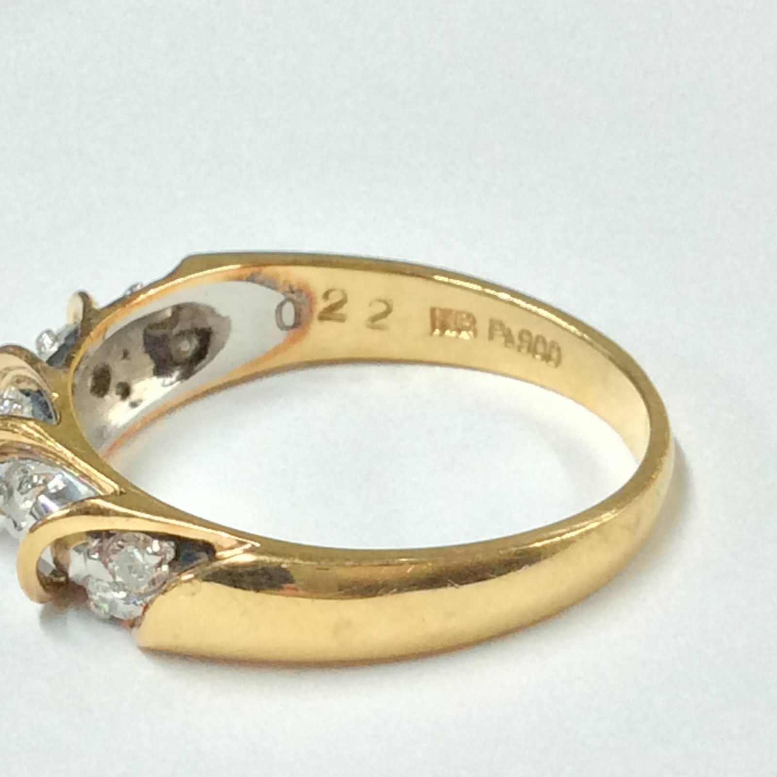 ダイヤモンドリング 12号 ダイヤ0.22ct 重量：3.86g K18 Pt900