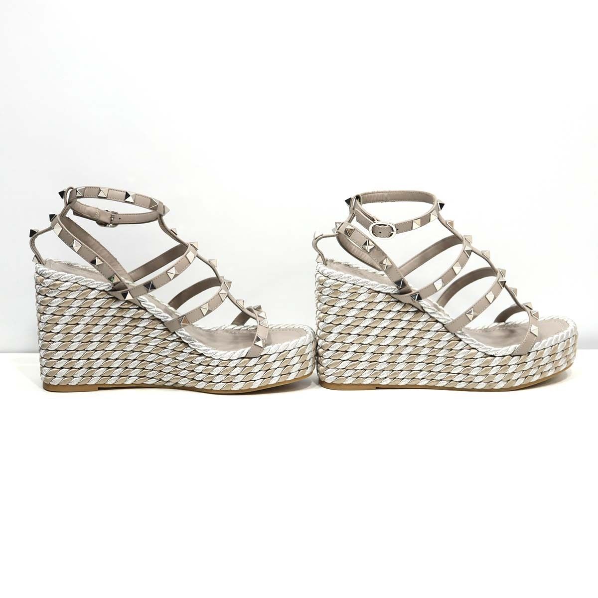 VALENTINO ヴァレンティノ サンダル　37 VALENTINO ヴァレンティノ ロックスタッズ ウェッジソール